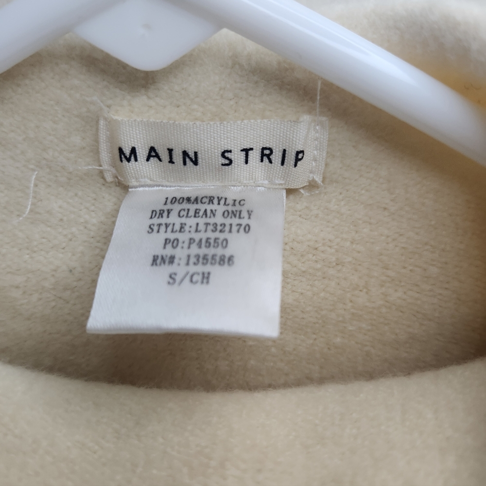 Main Strip Cream Turtleneck Sweater - Picture 7 of 9